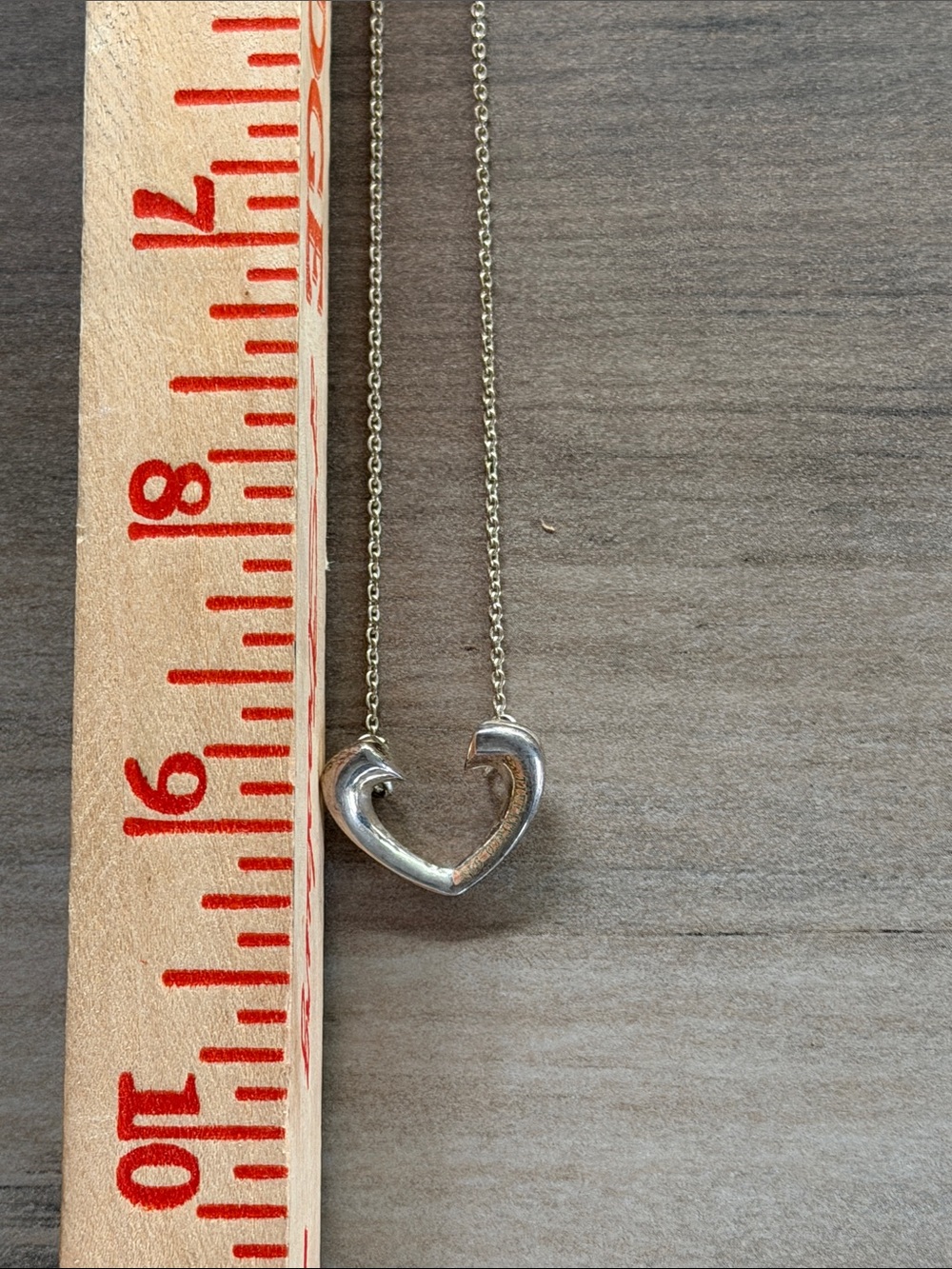Tiffany & Co. Sterling Silver Open Heart Necklace Signature Blue Pouch 925 - Picture 6 of 9